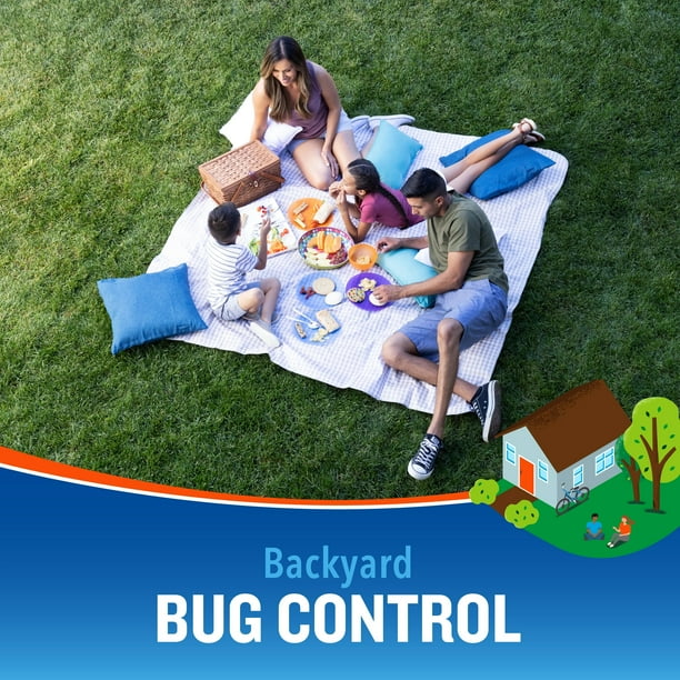 Cutter Backyard Bug Control Spray Concentrate, QuickFlip Hose-End Sprayer, 32 Ounce