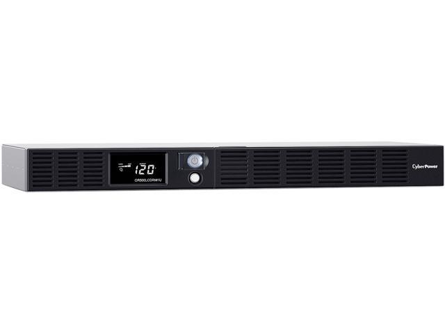 CyberPower OR500LCDRM1U Smart App LCD UPS Systems - 500VA/300W, 120 VAC, NEMA 5-15P, 1U, Rackmount, 6 Outlets, LCD, PowerPanel, 4 x 5-15R