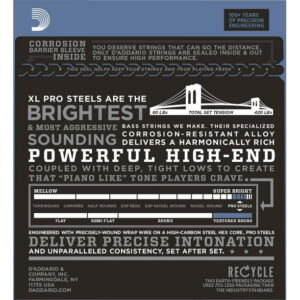 D'Addario EPS165 ProSteels Bass Guitar Strings, Custom Light, 45-105, Long Scale