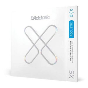 D'Addario XS Acoustic Guitar Strings, Phosphor Bronze, Light, 12-53