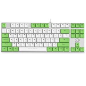 Dareu EK815 USB Wired Blue LED Backlight 87 Keys Mechanical Keyboard, Blue Switch-White Green