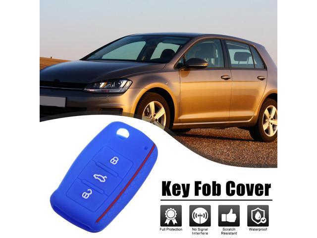 Dark Blue Silicone Keyless Entry Car Remote Control Key Fob Shell Case Cover Protector for Volkswagen Jetta GTI Passat Golf Tiguan Touareg 3 Button