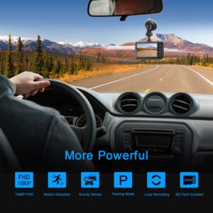 Dash Cam Front with 32G SD Card, BOOGIIO 1080P FHD Car Driving Recorder 3'' IPS Screen 170°Wide Angle Dashboard Camera Aluminum Alloy Case, WDR G-Sensor Parking Monitor Loop...