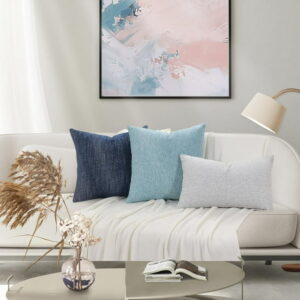 decorUhome 24x24 Decorative Throw Pillow Covers Set of 2 Chenille Couch Pillow Covers for Sofa Living Room Turquoise