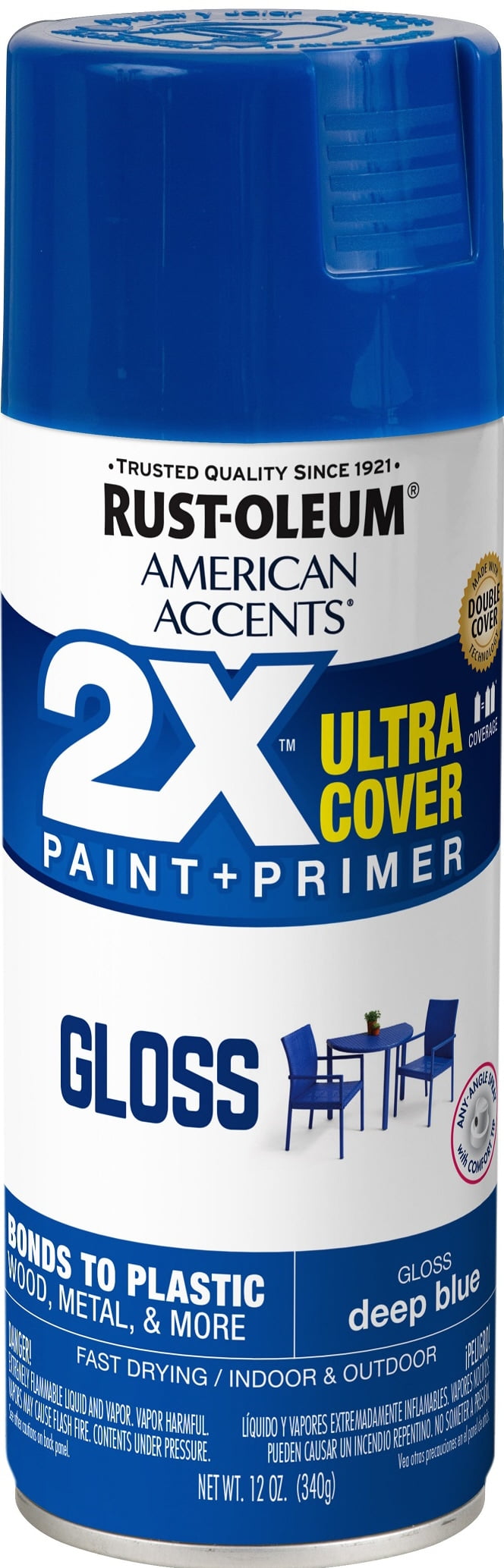 Deep Blue, Rust-Oleum American Accents 2X Ultra Cover Gloss Spray Paint- 12 oz
