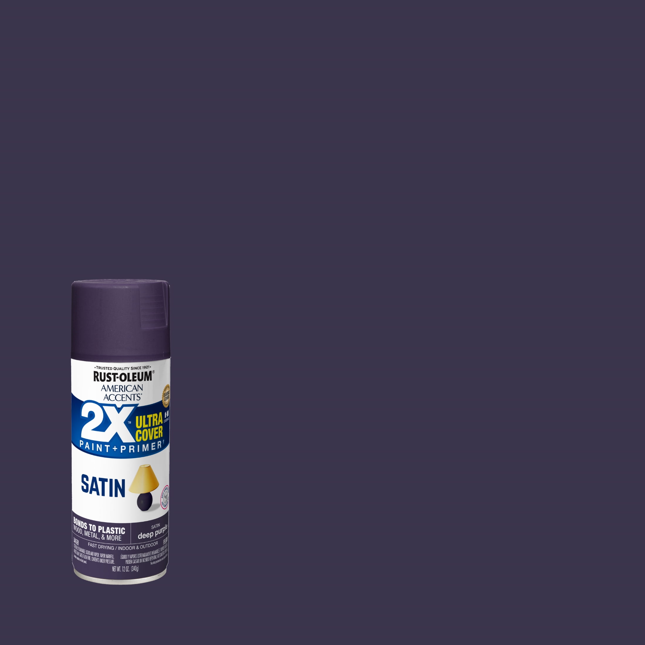 Deep Purple, Rust-Oleum American Accents 2X Ultra Cover Satin Spray Paint-393535, 12 oz