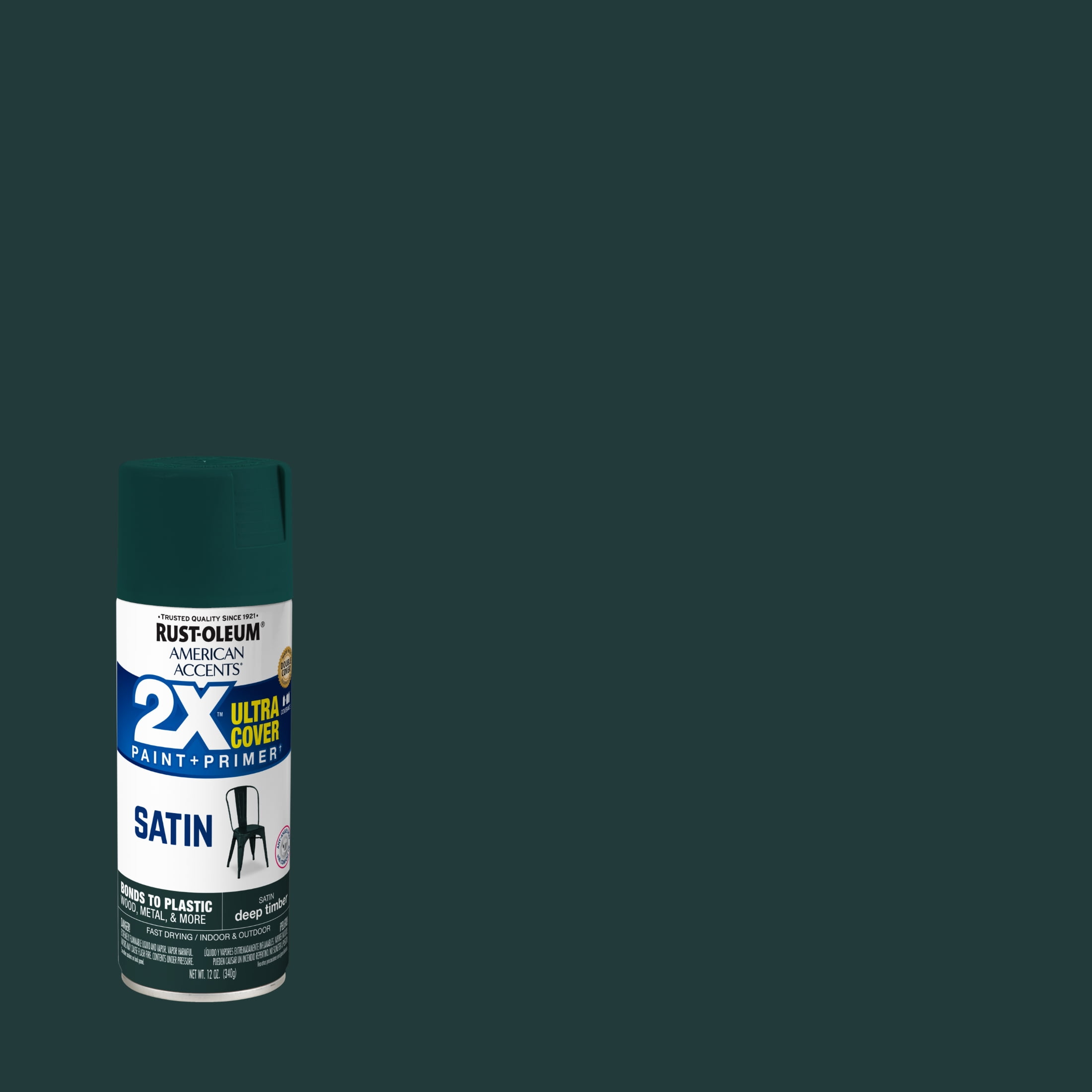 Deep Timber, Rust-Oleum American Accents 2X Ultra Cover Satin Spray Paint-393537, 12 oz