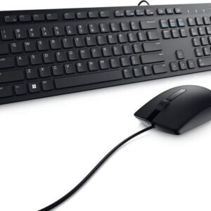 Dell Wired Keyboard and Mouse - KM300C - USB Keyboard - Black - USB Cable Mouse - Optical - 1000 dpi - 3 Button - Black - Mute, Volume Down, Volume Up