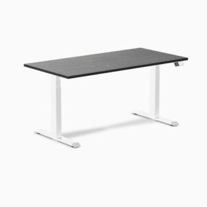 Desky Dual Bamboo Sit Stand Desk - Dark Bamboo / 60 x 30 inches / White