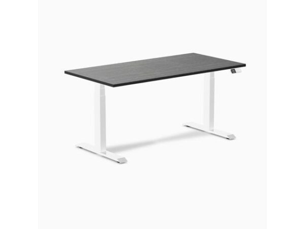 Desky Dual Bamboo Sit Stand Desk - Dark Bamboo / 60 x 30 inches / White Desky Dual Bamboo Sit Stand Desk - Dark Bamboo / 60 x 30 inches / White