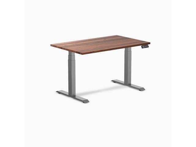 Desky Dual Hardwood Sit Stand Desk - Walnut / 48 x 30 inches / Space Grey