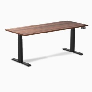 Desky Dual Hardwood Sit Stand Desk - Walnut / 72 x 30 inches / Matte Black