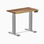 Desky Dual Mini Hardwood Sit Stand Desk - Saman / 31.5 x 19.7 inches / Grey
