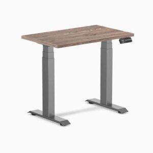 Desky Dual Mini Sit Stand Desk - Natural Walnut / 32 x 20 inches / Space Grey