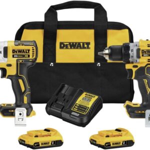 DEWALT 20V MAX* XR Cordless 1/2 in. Drill/Driver and 1/4 in. Impact Driver Kit with (2) 2Ah Batteries & Charger (DCK248D2)