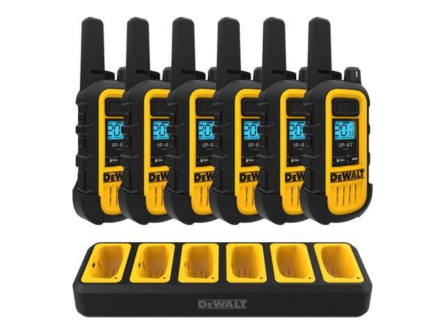 Dewalt Heavy Duty 6 DXFRS300 Radios with 6 Port Charger Black / Yellow