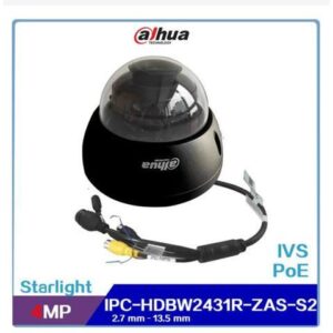 DH 4MP Motorized 5X IPC-HDBW2431R-ZAS-S2 2.7mm13.5mm POE IP Camera Black Dome 2.7-13.5 Black