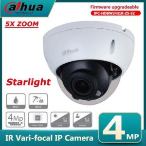 DH 4MP Vari-focal 5X-zoom Starlight IPC-HDBW2431R-ZS-S2 POE IP Camera Dome Black