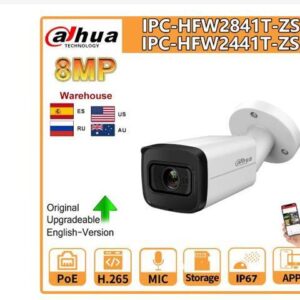 DH 8MP IP Camera 4K 5X Motorized Zoom 2.713.5MM WizSense Bullet POE IPC-HFW2841T-ZS POE SD Card Audio Built in MIC IR 60M