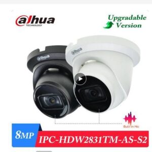 DH 8MP Starlight Turret IP Camera IPC-HDW2831TM-AS-S2 POE Built-in Mic SD Card Slot IR30M IVS WDR Video Surveillance Camera Black 3.6mm Lens