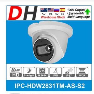 DH international version IPC-HDW2831TM-AS-S2 8MP Built-in Mic Lite IR Fixed-focal Eyeball Network Camera