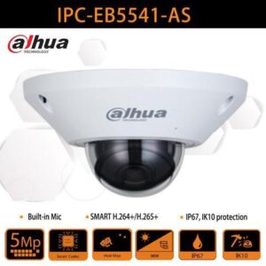 DH IPC-EB5541-AS 5MP Fisheye WizMind Panoramic Built-in Mic IR PoE IP Camera