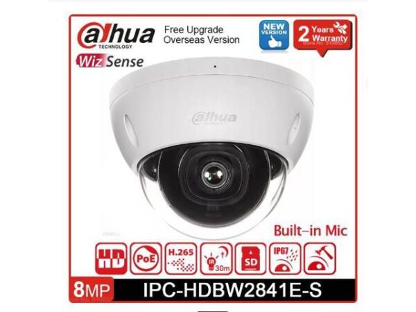 DH IPC-HDBW2831E-S-S2 8MP Lite IR Fixed-focal Dome Network Camera IR 30m SD Card Slot Starlight IP67 4K CCTV Security IPC Black 2.8mm Lens DH IPC-HDBW2831E-S-S2 8MP Lite IR Fixed-focal Dome Network Camera IR 30m SD Card Slot Starlight IP67 4K CCTV Security IPC Black 2.8mm Lens