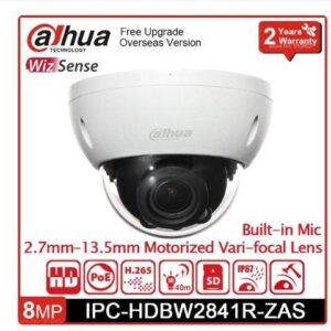 DH IPC-HDBW2841R-ZAS Motorized Vari-focal 8MP Dome IP Camera Outdoor SD Card Slot IP67 IK10 Replace IPC-HDBW2831R-ZAS-S2 Black