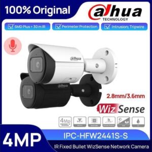 DH IPC-HFW2441S-S 4MP In Mic IR IP Camera WizSense WDR SMD+ PoE 2.8mm/3.6mm Black