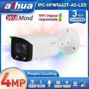 DH IPC-HFW5442T-AS-LED(6mm)wizmind WDR AI Full Color 4MP iP Camera Built-in MIC POE bullet Audio LED