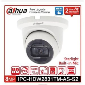 DH Original 8MP Surveillance Camera 4K HD IP Camera IPC-HDW2831TM-AS-S2 PoE IR IP67 Build-in Mic SD Card Slot CCTV Security
