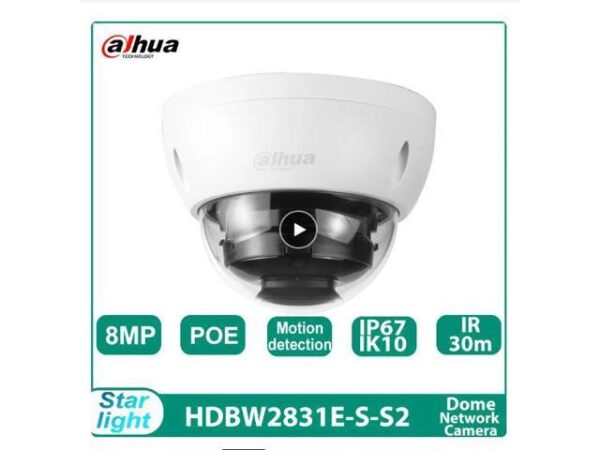 DH Original IPC-HDBW2831E-S-S2 8MP Lite IR Fixed-focal Dome Network Camera PoE Power Supply IP67, IK10 IR 30M White 3.6mm Lens DH Original IPC-HDBW2831E-S-S2 8MP Lite IR Fixed-focal Dome Network Camera PoE Power Supply IP67, IK10 IR 30M White 3.6mm Lens
