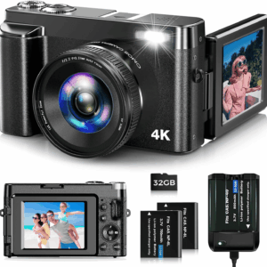 Digital Camera 4K 48MP Vlogging Camera for Youtube Autofocus 16X Digital Zoom Video Cameras with 32GB SD Card