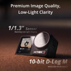 DJI Osmo Action 4 Standard Combo, 4K/120fps Waterproof Action Camera with a 1/1.3-Inch Sensor, Stunning Low-Light Imaging,10-bit & D-Log M Color Performance, Long-Lasting 160...
