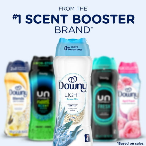 Downy Light In-Wash Scent Booster Laundry Beads, No Heavy Perfumes, Ocean Mist Scent, 18.2 oz