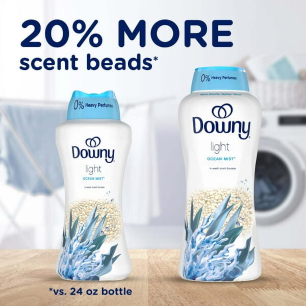 Downy Light In-Wash Scent Booster Laundry Beads, No Heavy Perfumes, Ocean Mist Scent, 30.1 oz