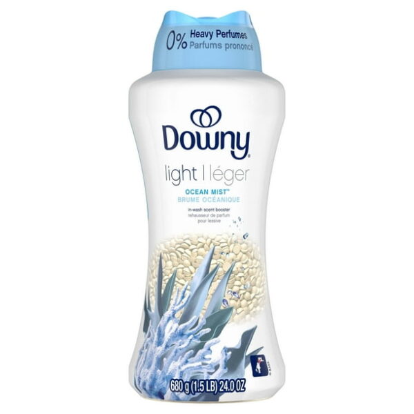 Downy Light In-Wash Scent Booster Laundry Beads, No Heavy Perfumes, Ocean Mist Scent, 24 oz