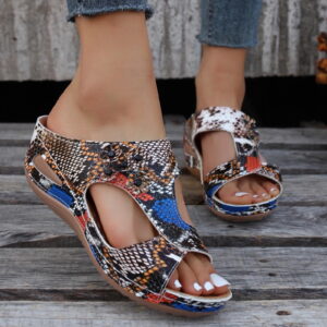 Dqueduo Orthopedic Sandals For Women Beach Slippers With Arch Support Anti- Breathable Open Toe Vintage Wedge Sandals for Women, Up to 65% off!