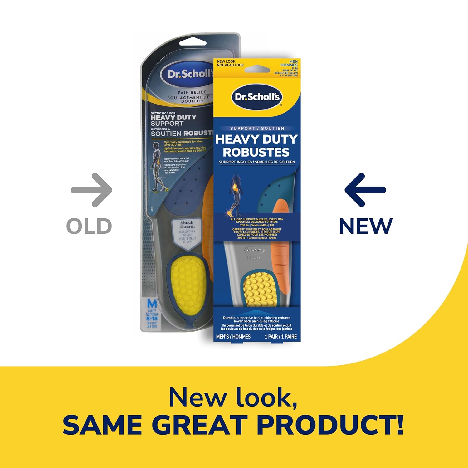 Dr. Scholl's Heavy Duty Support Insole Orthotics, Big & Tall, 200lbs+, Wide Feet, Shock Absorbing, Arch Support, Distributes Pressure, Trim to Fit Inserts, Work Boots & Shoes,...