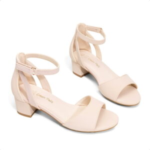 DREAM PAIRS Girls Sandals High Heels Princess Wedding Party Ankle Strap Dress Chunky Pump Shoes Open Toe
