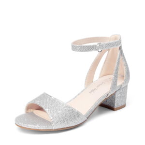 DREAM PAIRS Girls Sandals High Heels Princess Wedding Party Ankle Strap Dress Chunky Pump Shoes Open Toe