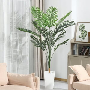 DR.Planzen 6ft Artificial Palm Tree Indoor Plant Tall Fake Tropical Paradise Palm Tree in Pot, Faux Areca Palm Tree for Home Office Living Room Bedroom Farmhouse Modern Decor