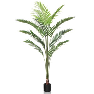 DR.Planzen 6ft Artificial Palm Tree Indoor Plant Tall Fake Tropical Paradise Palm Tree in Pot, Faux Areca Palm Tree for Home Office Living Room Bedroom Farmhouse Modern Decor