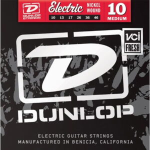Dunlop DEN1046 Nickel-Plated Steel Medium Electric Guitar 6-String Set, .010-.046 Gauge
