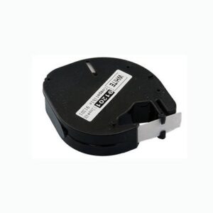 DYMO 91331 LetraTag Label Tape, 12mm (1/2") by 13' Black on White Plastic, Compatible