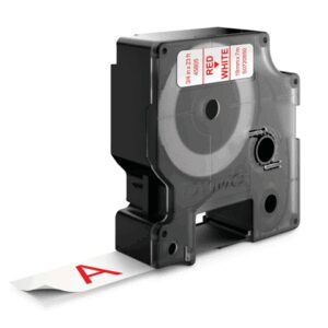 Dymo D1 45805 19mm (0.75“) Red on White D1 Label Tape, Compatible