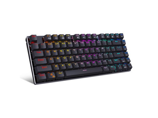 E-Yooso Z-88 RGB Wired Mechanical Gaming Keyboard, Metal Panel, 60% Compact Design, RGB LED Backlit, 81Keys Anti-Ghosting, Hot Swappable, Red