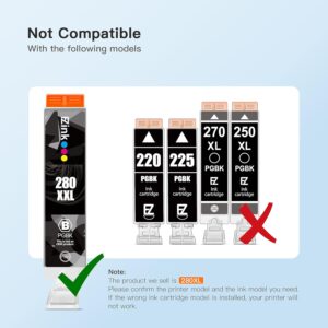 E-Z Ink Compatible Ink Cartridge Replacement for Canon 280 281 PGI-280XXL CLI-281XXL Compatible with PIXMA TR7520 TR8520 TS6120 TS6220 TS6320 TS8120 TS9120 TS9521C TS702 Printer...