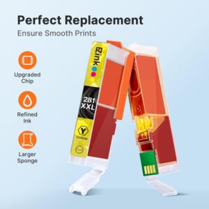 E-Z Ink Compatible Ink Cartridge Replacement for Canon PGI-280XXL CLI-281XXL PGI 280 XXL CLI 281 XXL to use with PIXMA TS8320 TS8220 TS8120 (PGBK, Black, Photo Blue, Cyan,...