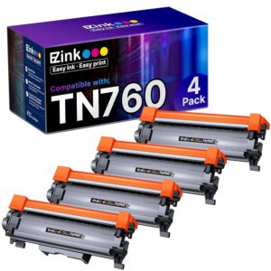 E-Z Ink Compatible TN760 Toner Cartridges Replacement for Brother TN-760 TN730 TN-730 to Use with HL-L2350DW HL-L2395DW HL-L2390DW HL-L2370DW MFC-L2750DW MFC-L2710DW DCP-L2550DW...